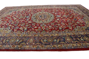 Vintage Red Traditional 10X13 Najafabad Persian Rug