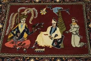 Wine Red Traditional 2'8X3'2 Kashan Persian Rug
