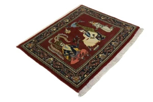 Wine Red Traditional 2'8X3'2 Kashan Persian Rug