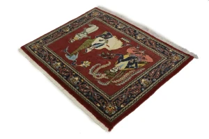 Wine Red Traditional 2'8X3'2 Kashan Persian Rug