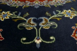 Dark Purple-navy Traditional 2'6X3'3 Kashan Persian Rug