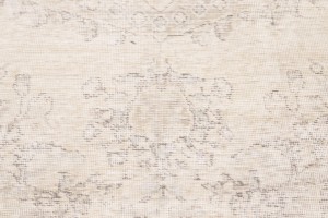 Antique Muted Cream Floral 8X11 Distressed Vintage Oriental Rug