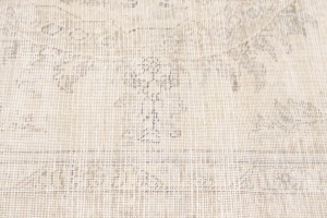 Antique Muted Cream Floral 8X11 Distressed Vintage Oriental Rug