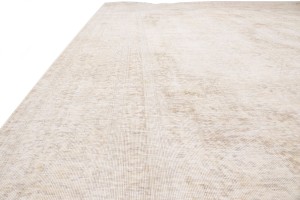 Antique Muted Cream Floral 9X12 Distressed Vintage Oriental Rug