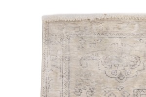 Antique Muted Cream Floral 9'5X12'6 Distressed Vintage Oriental Rug