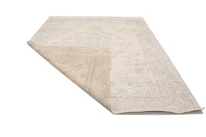 Antique Muted Cream Floral 9'5X12'6 Distressed Vintage Oriental Rug
