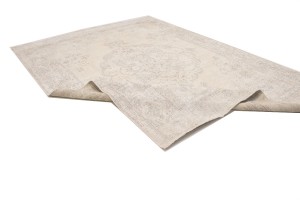 Antique Muted Cream Floral 9'5X12'6 Distressed Vintage Oriental Rug