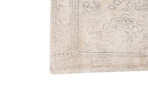 Antique Muted Cream Floral 9'5X12'6 Distressed Vintage Oriental Rug