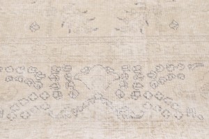Antique Muted Cream Floral 9'5X12'6 Distressed Vintage Oriental Rug