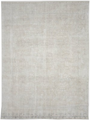 Antique Muted Beige Floral 9'2X12'5 Distressed Vintage Oriental Rug