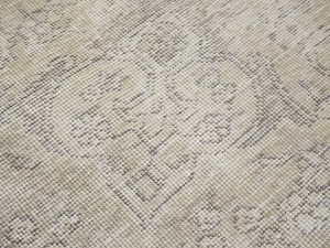 Antique Muted Beige Floral 9'2X12'5 Distressed Vintage Oriental Rug