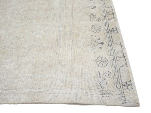 Antique Muted Beige Floral 9'2X12'5 Distressed Vintage Oriental Rug