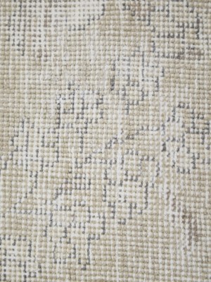 Antique Muted Beige Floral 9'2X12'5 Distressed Vintage Oriental Rug
