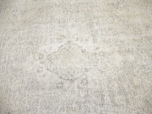 Antique Muted Beige Floral 9'7X12'2 Distressed Vintage Oriental Rug