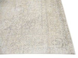 Antique Muted Beige Floral 9'7X12'2 Distressed Vintage Oriental Rug
