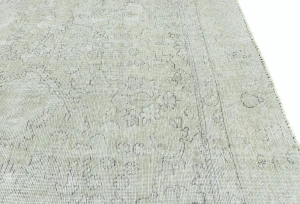 Antique Muted Beige Floral 9X12 Distressed Vintage Oriental Rug