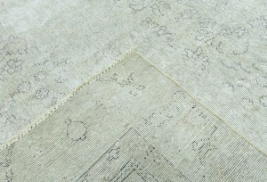 Antique Muted Beige Floral 9X12 Distressed Vintage Oriental Rug