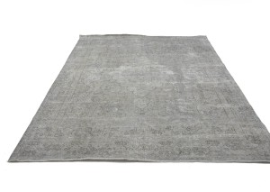 Antique Muted Beige Floral 9'4X12'6 Distressed Vintage Oriental Rug