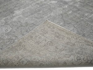 Antique Muted Beige Floral 9'4X12'6 Distressed Vintage Oriental Rug