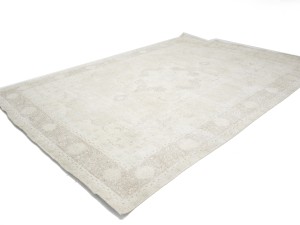 Antique Muted Beige Floral 9'3X12'7 Distressed Vintage Oriental Rug