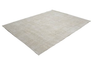 Antique Muted Beige Floral 9'2X11'6 Distressed Vintage Oriental Rug