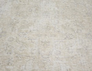 Antique Muted Beige Floral 9'2X11'6 Distressed Vintage Oriental Rug