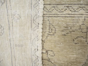 Antique Muted Beige Floral 9'5X12'4 Distressed Vintage Oriental Rug