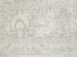 Antique Muted Cream Floral 9'5X12'8 Distressed Vintage Oriental Rug