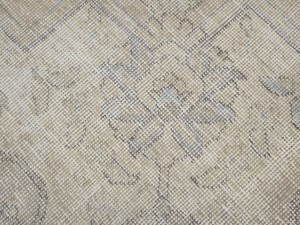 Antique Muted Beige Floral 9X12 Distressed Vintage Oriental Rug