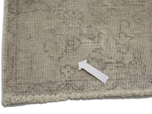Antique Muted Beige Floral 9X12 Distressed Vintage Oriental Rug