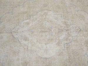 Antique Muted Beige Floral 9X12 Distressed Vintage Oriental Rug