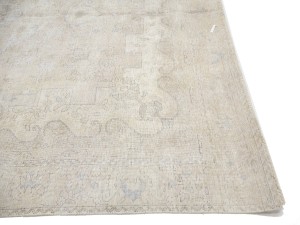 Antique Muted Beige Floral 9X12 Distressed Vintage Oriental Rug