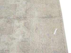 Antique Muted Beige Floral 9X12 Distressed Vintage Oriental Rug