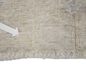 Antique Muted Beige Floral 9X12 Distressed Vintage Oriental Rug