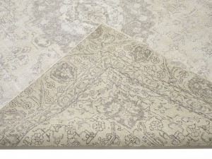 Antique Muted Beige Floral 8'5X11'7 Distressed Vintage Oriental Rug