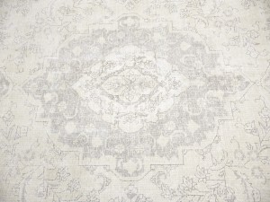Antique Muted Beige Floral 8'5X11'7 Distressed Vintage Oriental Rug
