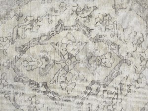 Antique Muted Beige Floral 8'5X11'7 Distressed Vintage Oriental Rug