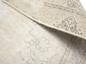 Antique Muted Beige Floral 8X11 Distressed Vintage Oriental Rug