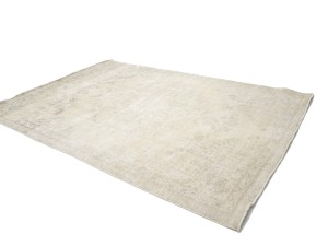 Antique Muted Beige Floral 8X11 Distressed Vintage Oriental Rug