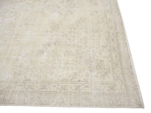 Antique Muted Beige Floral 8X11 Distressed Vintage Oriental Rug