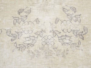 Antique Muted Beige Floral 8X11 Distressed Vintage Oriental Rug