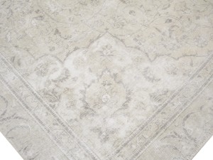 Antique Muted Beige Floral 8X12 Distressed Vintage Oriental Rug