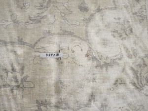 Antique Muted Beige Floral 8X12 Distressed Vintage Oriental Rug