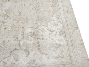 Antique Muted Beige Floral 8X12 Distressed Vintage Oriental Rug
