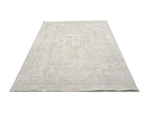 Antique Muted Beige Floral 8X12 Distressed Vintage Oriental Rug