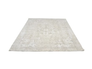 Antique Muted Beige Floral 8X12 Distressed Vintage Oriental Rug