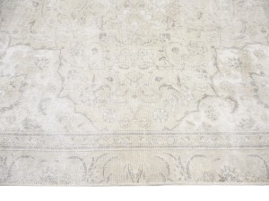 Antique Muted Beige Floral 8X12 Distressed Vintage Oriental Rug