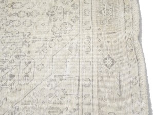 Antique Muted Beige Floral 6'4X9'5 Distressed Vintage Oriental Rug