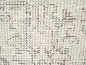 Antique Muted Beige Floral 6'4X9'5 Distressed Vintage Oriental Rug