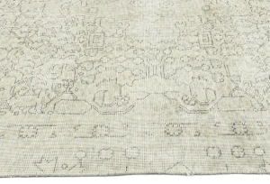 Antique Muted Beige Floral 5X8 Distressed Vintage Oriental Rug
